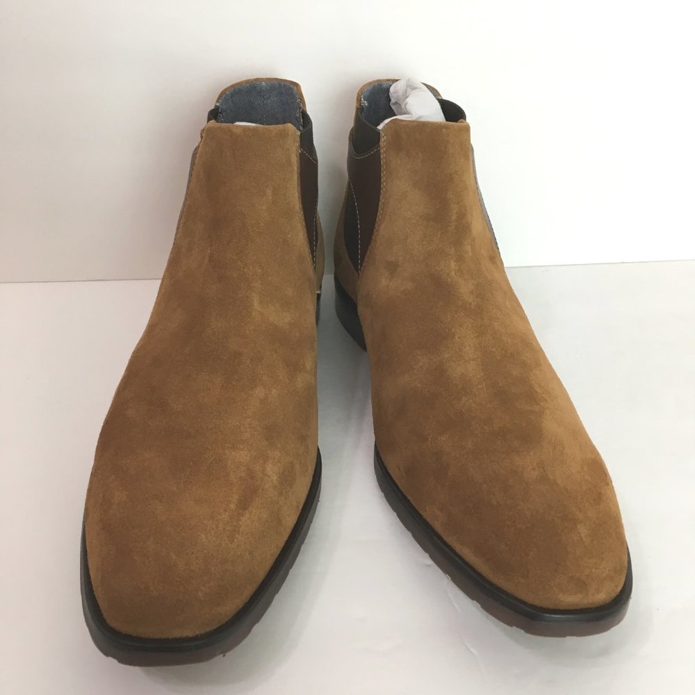 Stacy Adams Men's Roane Brown Tan Suede Leather Chelsea Boots Size 11.5 NEW - Picture 3 of 12